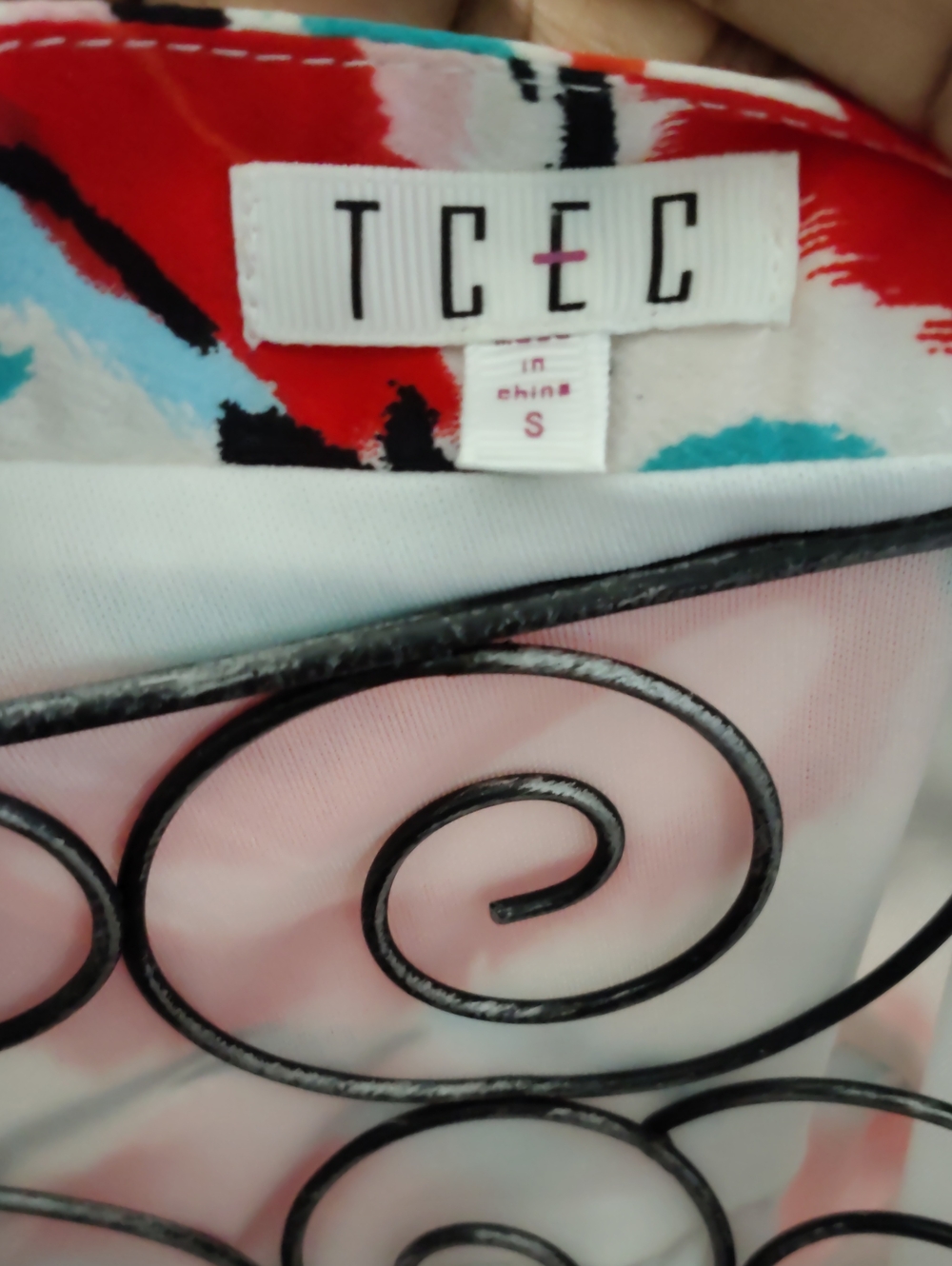 TCEC One-Shoulder Coral & Aqua Print Maxi Dress Size Small - Picture 5 of 5